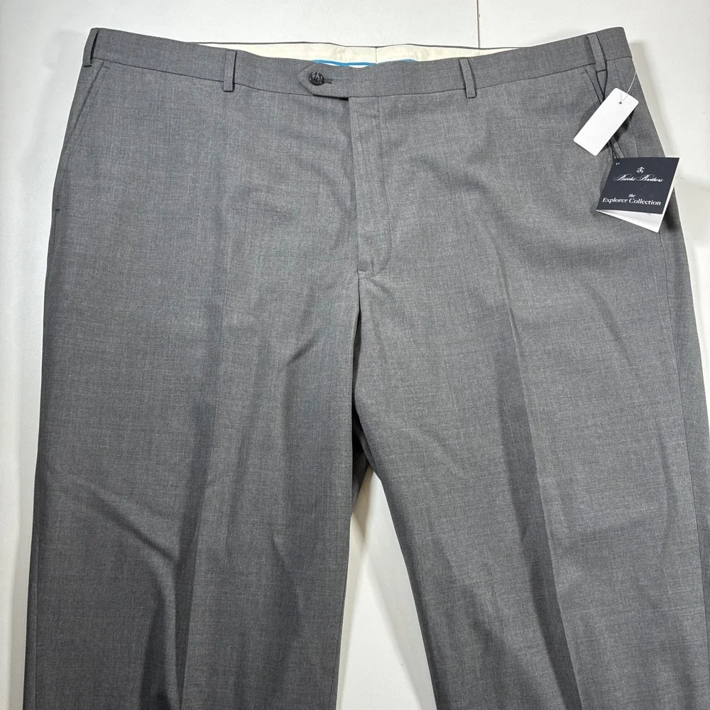 NEW Brooks Brothers Dress Vitale Barberis Canonico Pants 50x30 Gray Wool